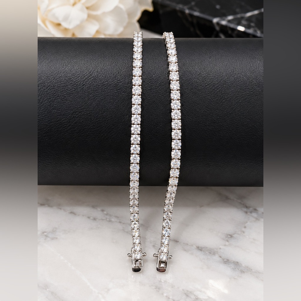 925 Sterling Silver 6.00CTW MOISSANITE Tennis Bracelet - 6.5" - Picture 9 of 12